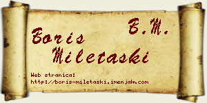 Boris Miletaški vizit kartica